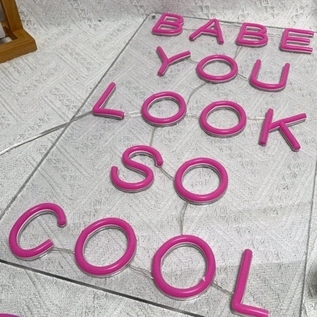 VibeCore Babe You Look So Cool Neon Light Unlit