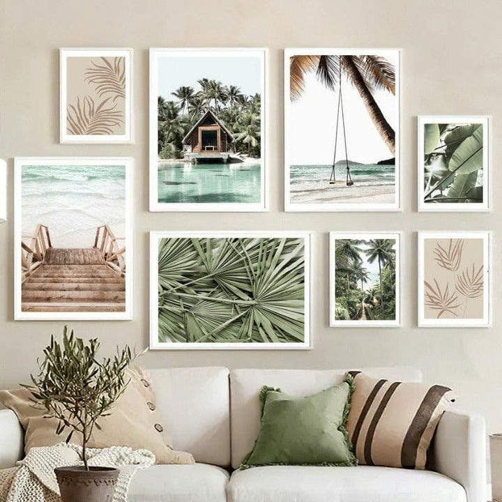 VibeCore Bali Canvas Prints On Wall In Living Room Above Couch