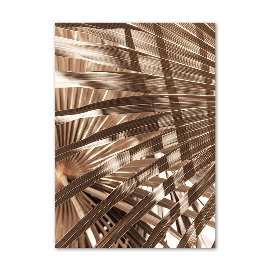 VibeCore Bali Canvas Prints Option I - Close up of dried tropical leaves reflecting sun