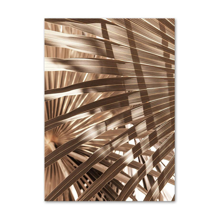 VibeCore Bali Canvas Prints Option I - Close up of dried tropical leaves reflecting sun