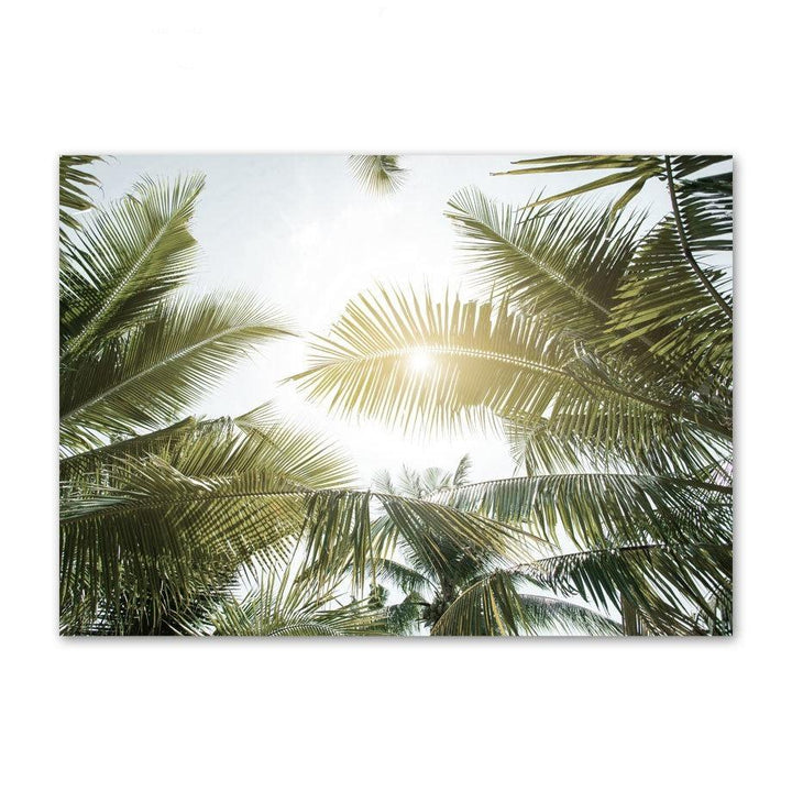VibeCore Bamboo Forest Canvas Prints Option G: Palm trees with sunlight peering through