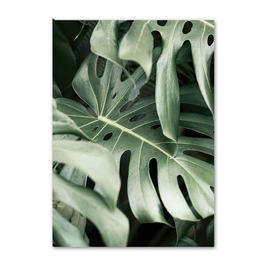 VibeCore Bamboo Forest Canvas Prints Option H: Tropical leaves close up