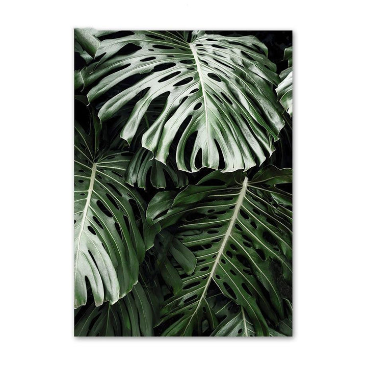 VibeCore Bamboo Forest Canvas Prints Option I: Green tropical leaves
