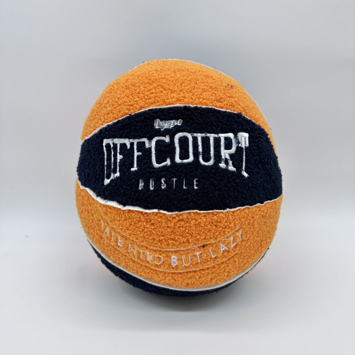 VibeCore Basketball Decorative Pillow - Black and orange front view featuring a vibrant basketball design, perfect for adding a bold and sporty touch to your decor.