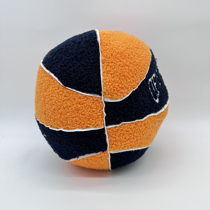 VibeCore Basketball Decorative Pillow - Black and orange side view highlighting its vibrant basketball design, perfect for adding a bold and sporty vibe to your decor.