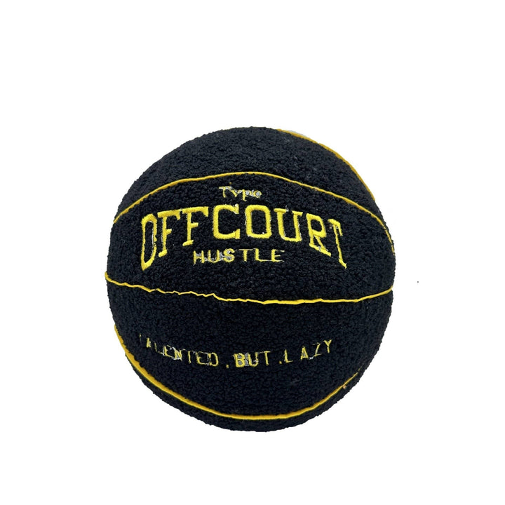VibeCore Basketball Decorative Pillow - Black product view showcasing its bold, round basketball design, perfect for adding a sporty and stylish accent to any room.
