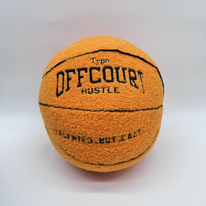 VibeCore Basketball Decorative Pillow - Orange front view featuring a vibrant basketball design, ideal for adding a bold and sporty touch to your home or dorm decor.
