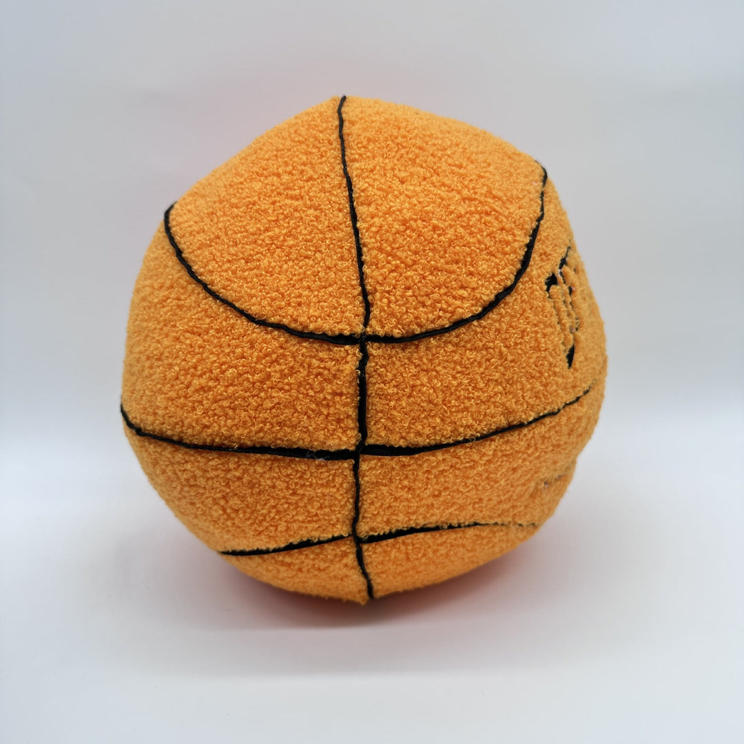 VibeCore Basketball Decorative Pillow - Orange side view featuring its vibrant basketball design, perfect for adding a bold and sporty touch to your decor.