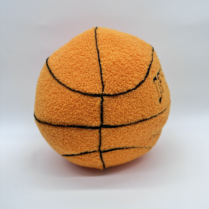 VibeCore Basketball Decorative Pillow - Orange side view featuring its vibrant basketball design, perfect for adding a bold and sporty touch to your decor.
