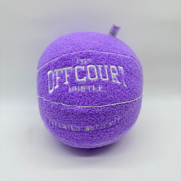 VibeCore Basketball Decorative Pillow - Purple front view featuring a vibrant basketball design, perfect for adding a bold and sporty touch to your decor.