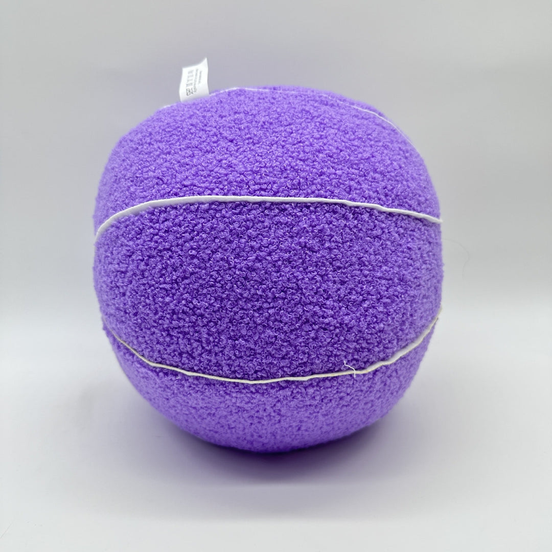 VibeCore Basketball Decorative Pillow - Purple side view highlighting its vibrant basketball design, perfect for adding a bold and sporty vibe to your decor.
