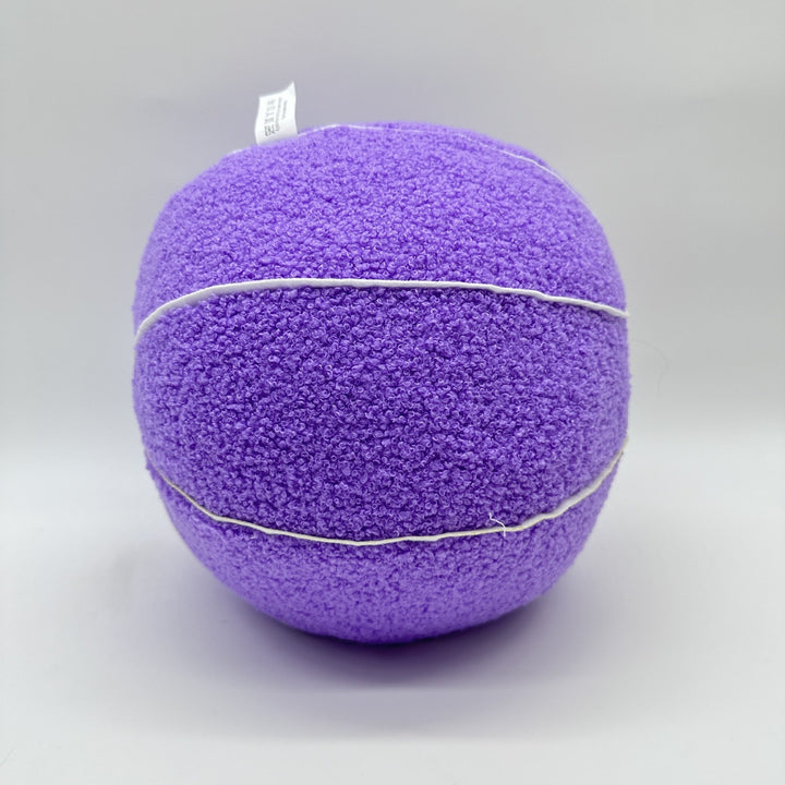 VibeCore Basketball Decorative Pillow - Purple side view highlighting its vibrant basketball design, perfect for adding a bold and sporty vibe to your decor.