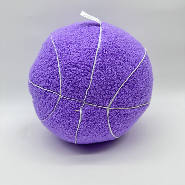 VibeCore Basketball Decorative Pillow - Purple top view showcasing its vibrant basketball design, ideal for adding a bold and sporty accent to any space.