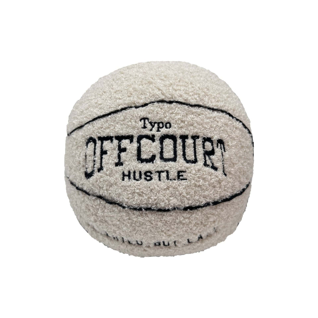 VibeCore Basketball Decorative Pillow - White product view showcasing its bold, round basketball design, perfect for adding a sporty and stylish touch to any space.