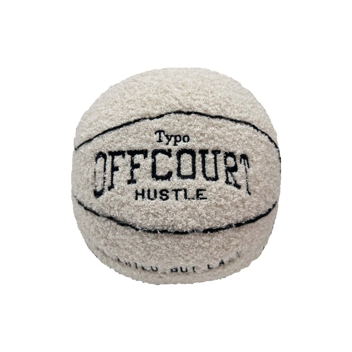 VibeCore Basketball Decorative Pillow - White product view showcasing its bold, round basketball design, perfect for adding a sporty and stylish touch to any space.