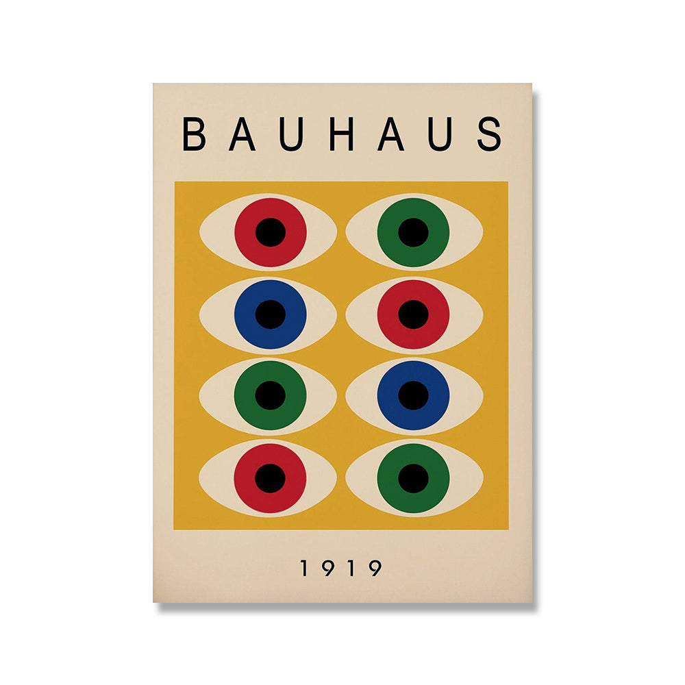 VibeCore Bauhaus 1967 Canvas Prints Option C: Bauhaus 1919 Eyes with Red Green and Blue Pupils