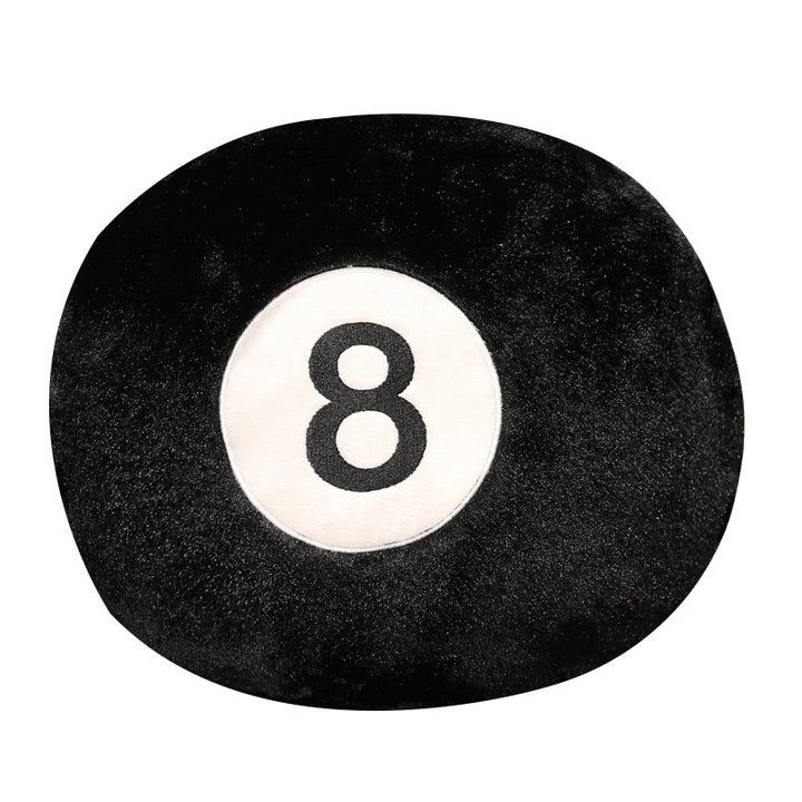 VibeCore Billiard Ball Throw Pillow with bold magic 8 ball design. Soft, plush fabric cushion offering comfort and a playful, trendy vibe, ideal for game rooms, bedrooms, or dorms.