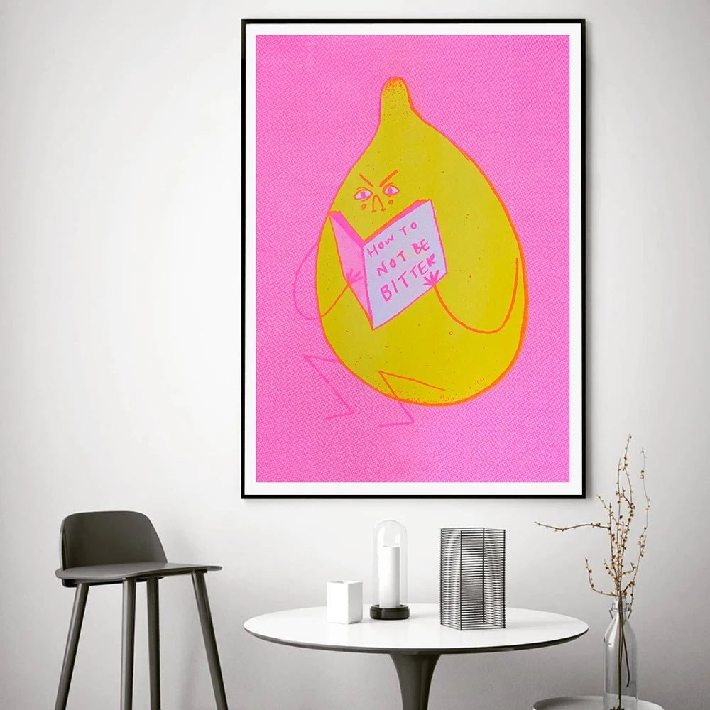 VibeCore Bitter Lemon Canvas Print Framed On Wall