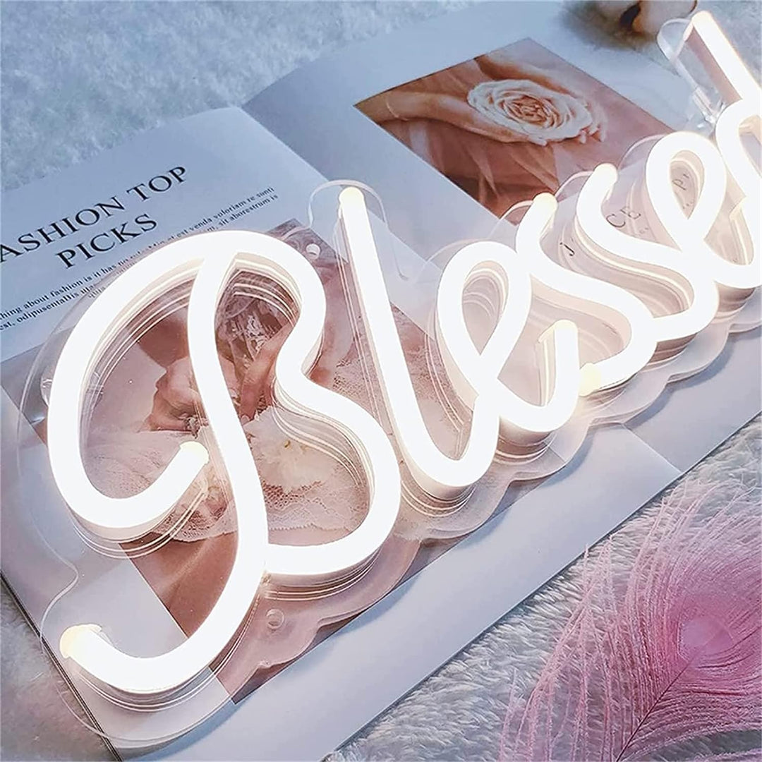 VibeCore Blessed Neon Light Close Up