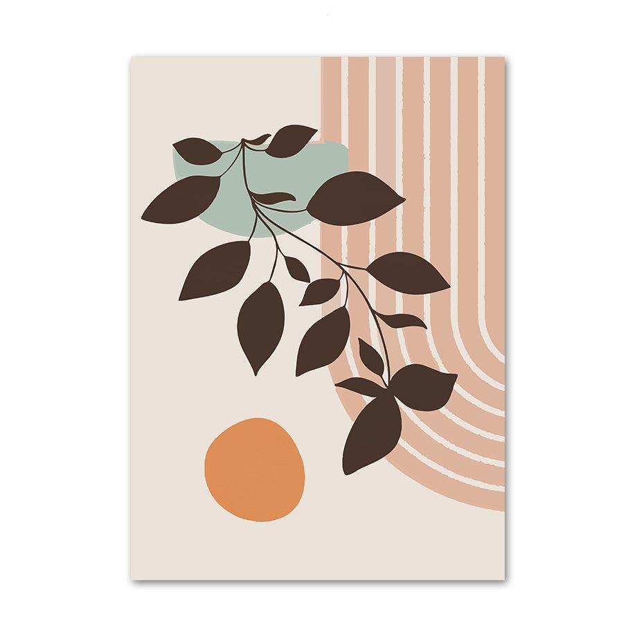 VibeCore Boho Landscape Canvas Prints Option C: abstract arch with sun and plant in hanging planter