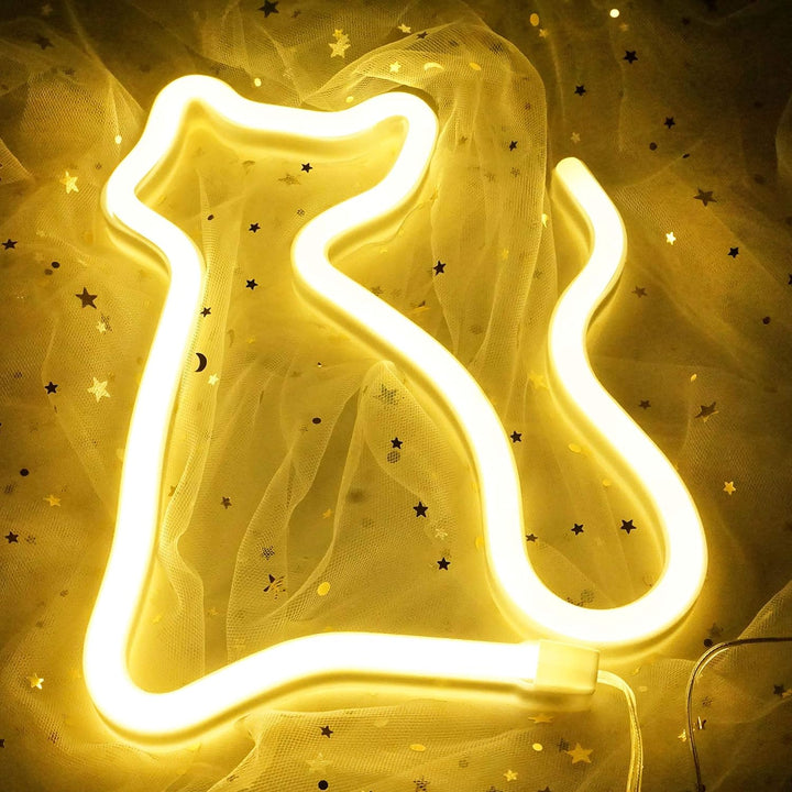 VibeCore Cat Neon Light Warm White Laying On Sheet