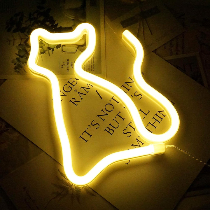 VibeCore Cat Neon Light Warm White Lying Down