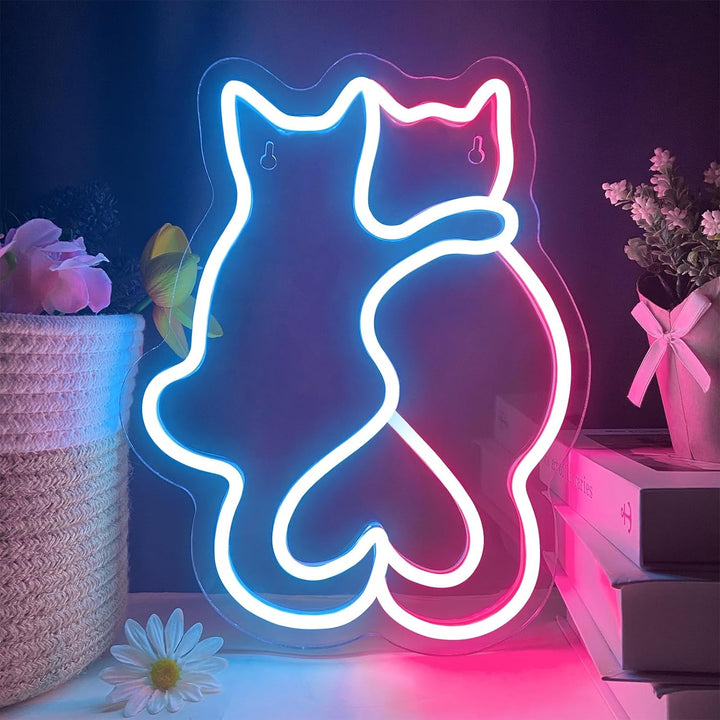 VibeCore Cats In Love Neon Light