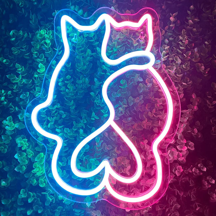 VibeCore Cats In Love Neon Light Close Up