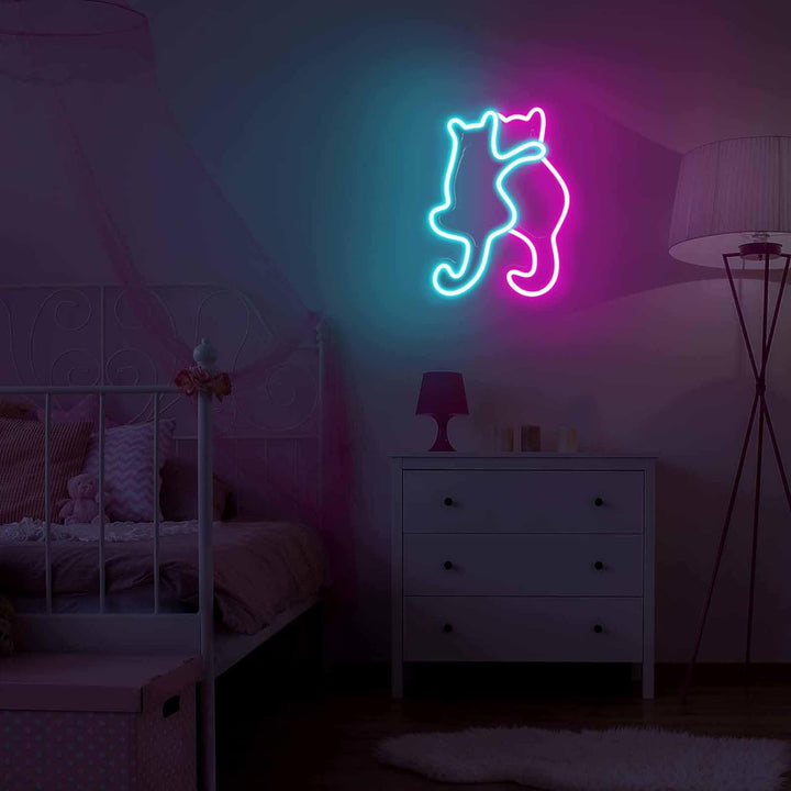 VibeCore Cats In Love Neon Light On Wall