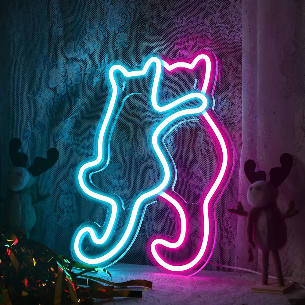 VibeCore Cats In Love Neon Light Side View