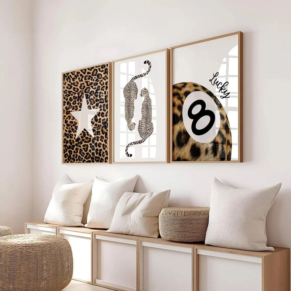 VibeCore Cheetah Print It Girl Canvas Prints Option A E G Framed On Wall