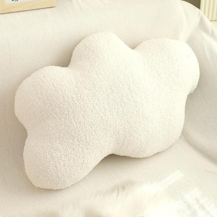 VibeCore Cloud Throw Pillow in white, featuring a fluffy, cloud-shaped design. Made from soft PP cotton, this cozy pillow adds a serene, calming touch to your space, perfect for enhancing your decor with ultimate comfort and a dreamy, tranquil vibe.