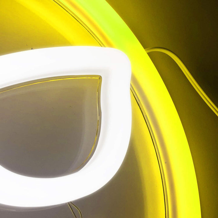 Aesthetic close-up of the VibeCore Cool Emoji Neon Light, USB-powered LED sign for trendy bedroom, dorm, or gaming room decor, showcasing its vibrant glow and playful design.