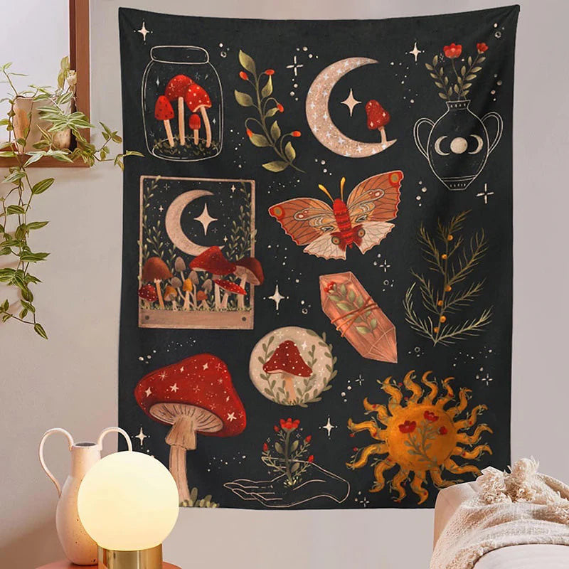 VibeCore Cosmic Bloom Tapestry Close Up