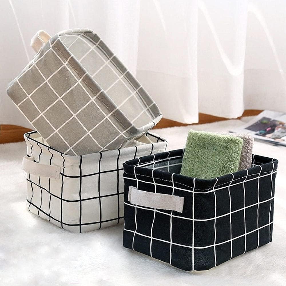 VibeCore Cotton Linen Storage Basket Beige, White, and Black Set of Stylish and Functional Baskets for Organizing Clothes, Toys, and More