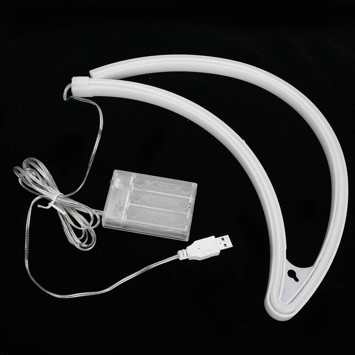 VibeCore Crescent Moon Neon Light package contents, including the neon light, USB cable, and user manual, neatly packed for safe delivery.