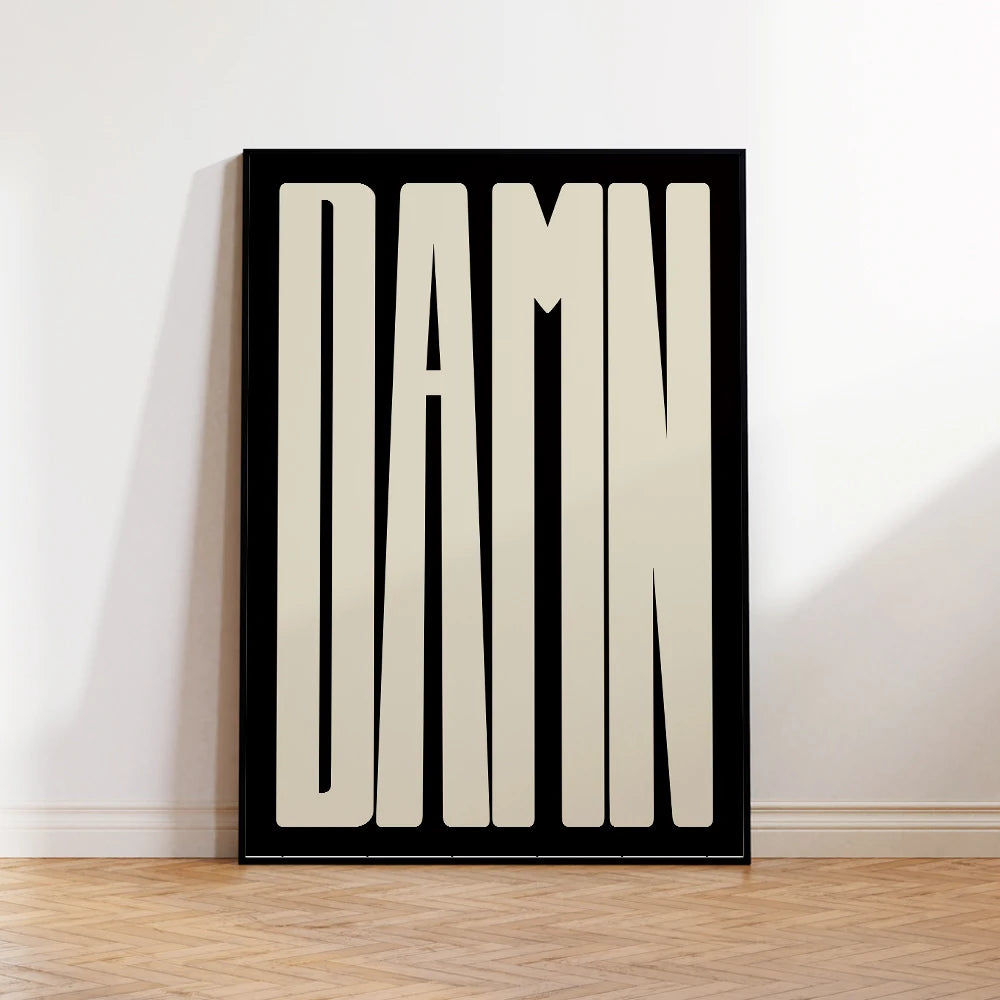 VibeCore DAMN Canvas Prints White Against Wall