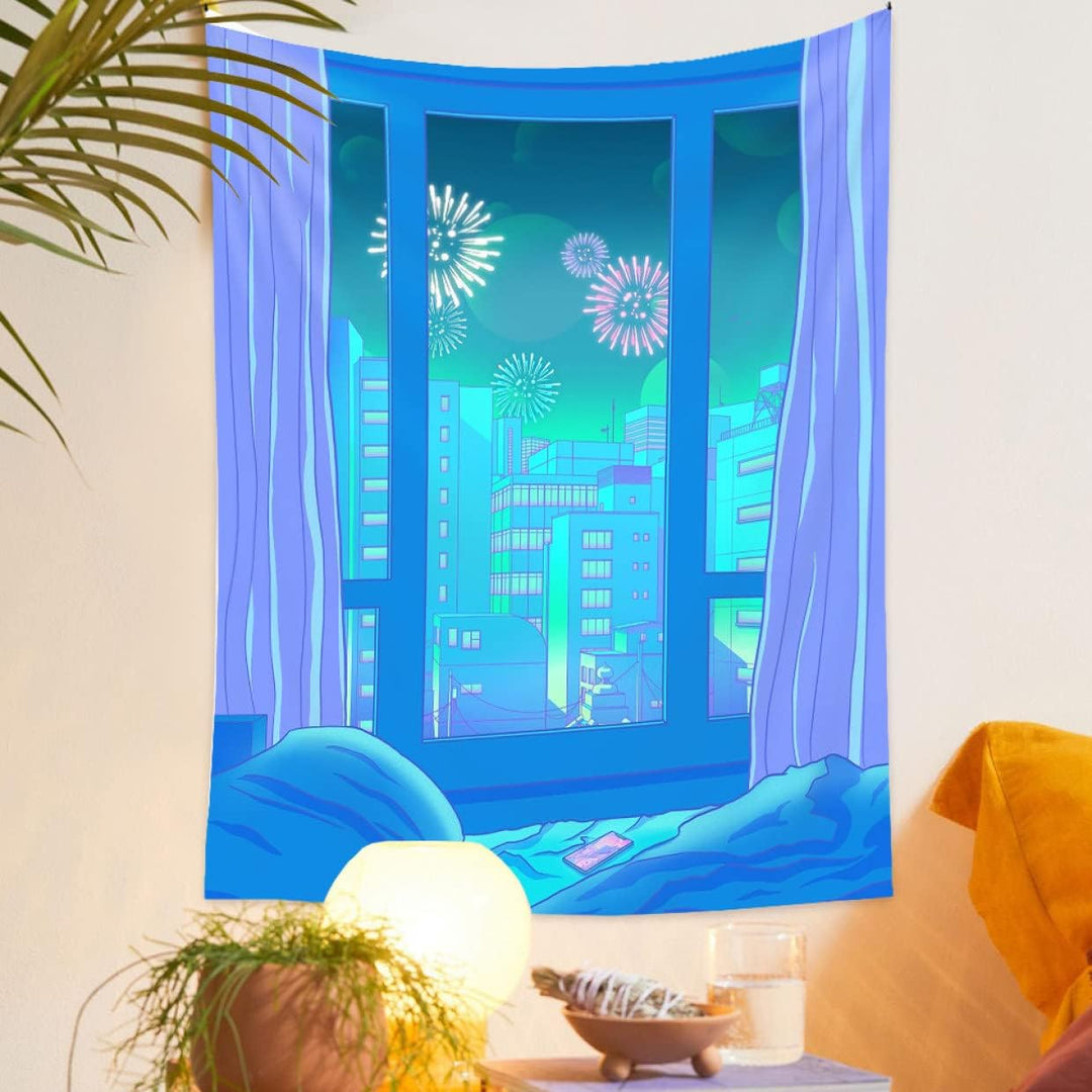 VibeCore Downtown Fireworks Tapestry Hanging