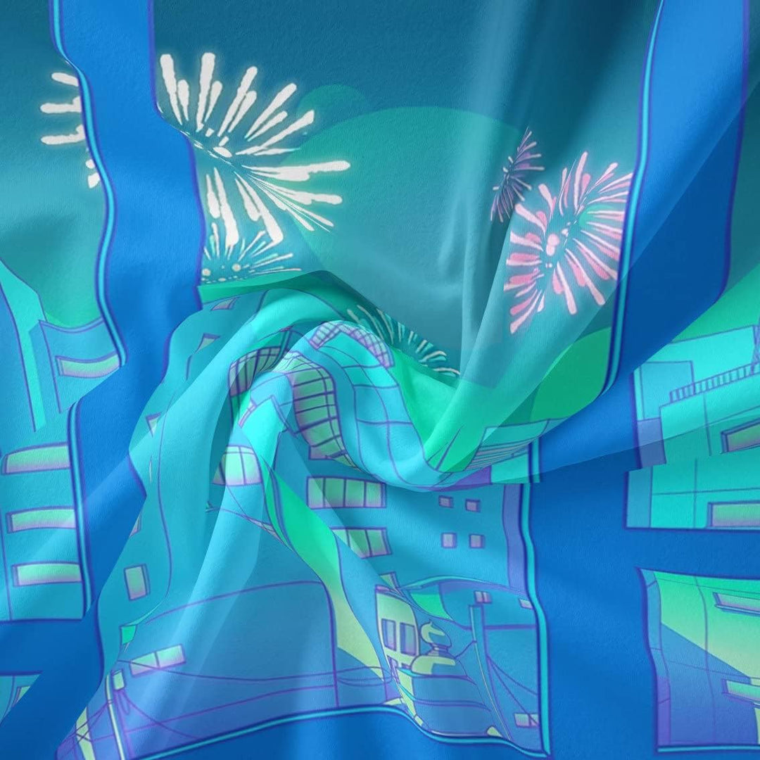 VibeCore Downtown Fireworks Tapestry Material Close Up