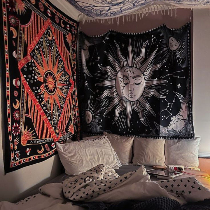 VibeCore Duality At Peace Tapestry On Wall In Teen Bedroom