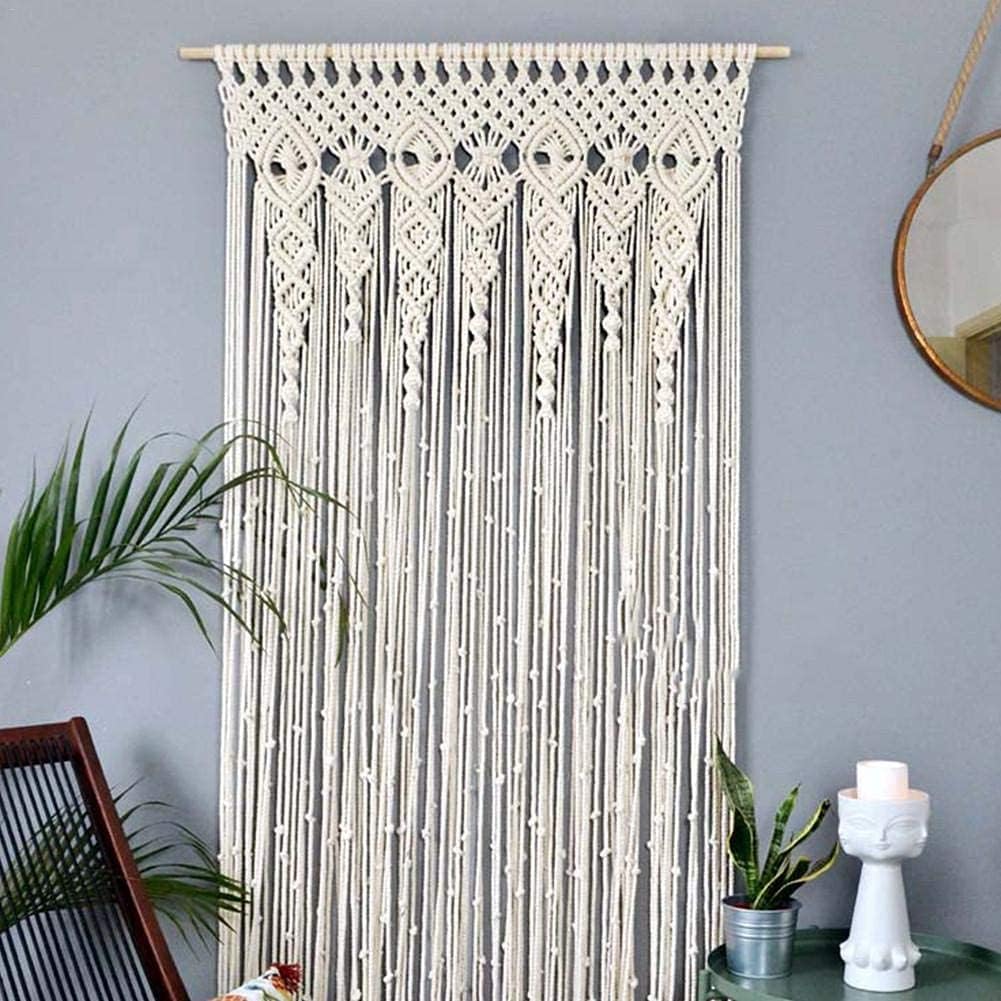 VibeCore Ethereal Flow Handmade Macrame Curtain Hanging On Wall