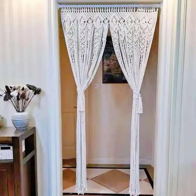 VibeCore Ethereal Flow Handmade Macrame Curtain In Doorway