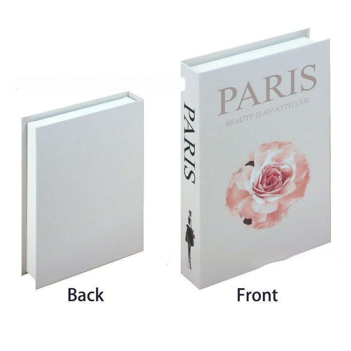 VibeCore Fashion Fake Book Storage Box on Coffee Table, featuring a chic design that looks like a stylish coffee table book, used for storing small items such as jewelry, stationery, or keepsakes, blending seamlessly into the decor of a living room or office.
