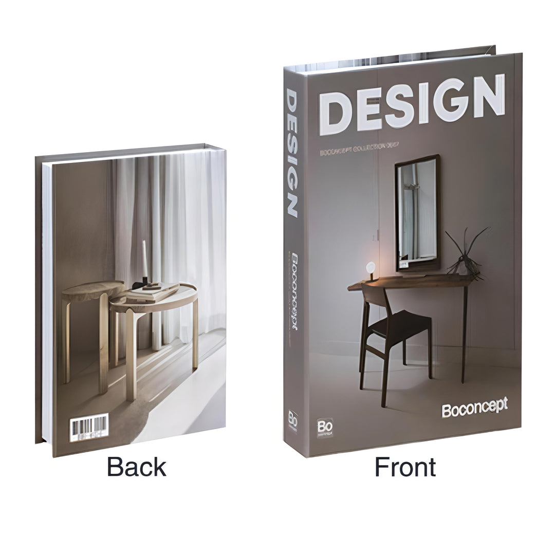 VibeCore Fashion Fake Book Storage Box on Coffee Table, featuring a chic design that looks like a stylish coffee table book, used for storing small items such as jewelry, stationery, or keepsakes, blending seamlessly into the decor of a living room or office.
