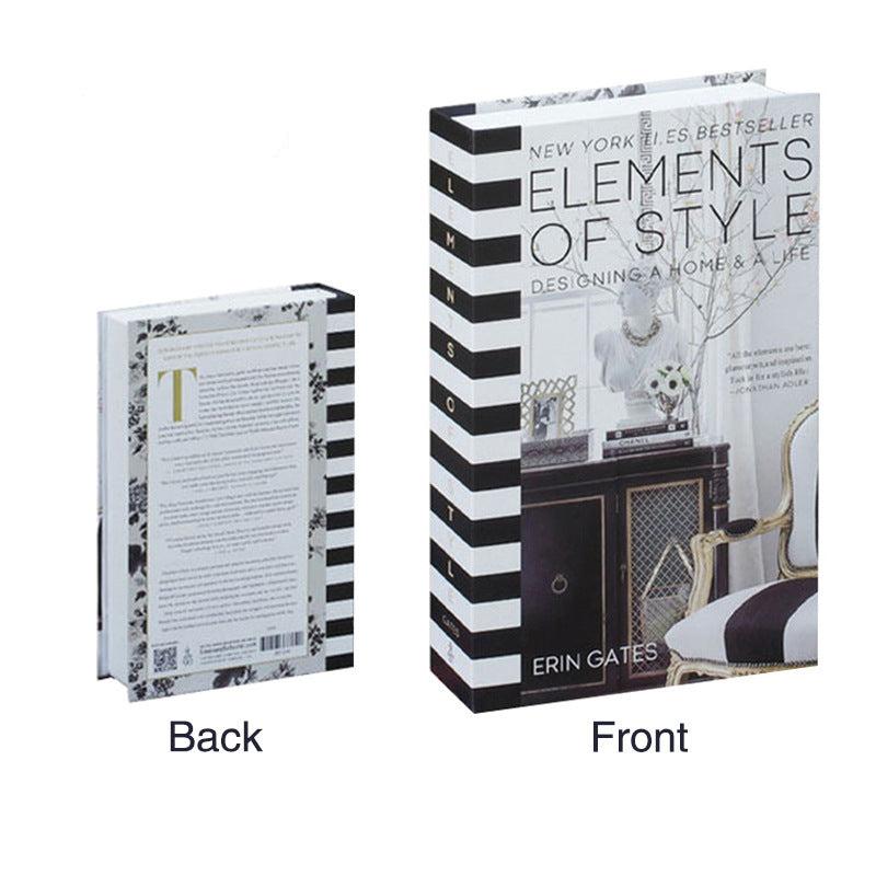 VibeCore Fashion Fake Book Storage Box on Coffee Table, featuring a chic design that looks like a stylish coffee table book, used for storing small items such as jewelry, stationery, or keepsakes, blending seamlessly into the decor of a living room or office.