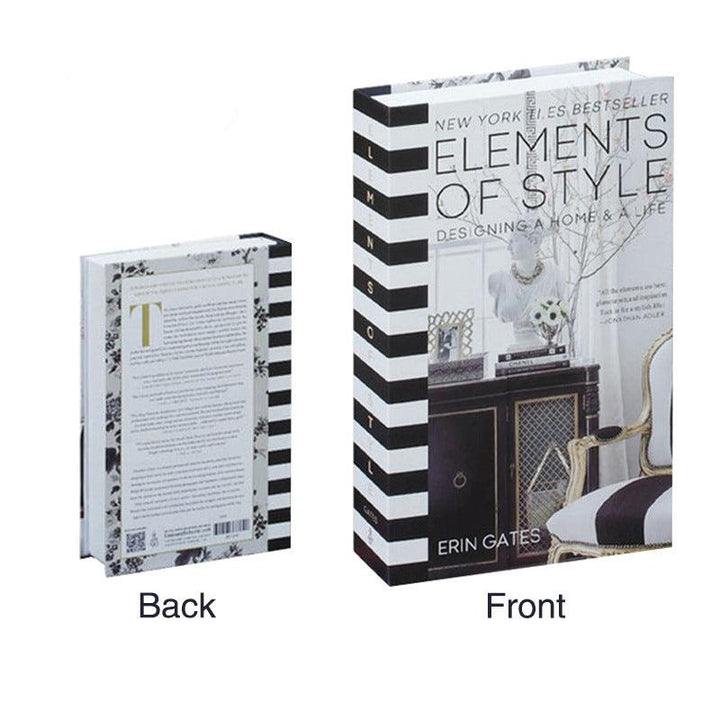 VibeCore Fashion Fake Book Storage Box on Coffee Table, featuring a chic design that looks like a stylish coffee table book, used for storing small items such as jewelry, stationery, or keepsakes, blending seamlessly into the decor of a living room or office.