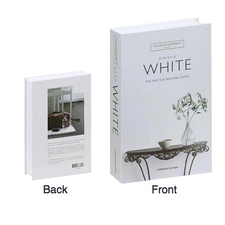 VibeCore Fashion Fake Book Storage Box on Coffee Table, featuring a chic design that looks like a stylish coffee table book, used for storing small items such as jewelry, stationery, or keepsakes, blending seamlessly into the decor of a living room or office.