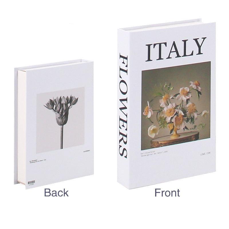 VibeCore Fashion Fake Book Storage Box on Coffee Table, featuring a chic design that looks like a stylish coffee table book, used for storing small items such as jewelry, stationery, or keepsakes, blending seamlessly into the decor of a living room or office.