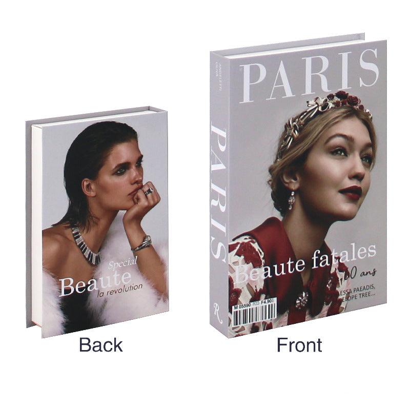 VibeCore Fashion Fake Book Storage Box on Coffee Table, featuring a chic design that looks like a stylish coffee table book, used for storing small items such as jewelry, stationery, or keepsakes, blending seamlessly into the decor of a living room or office.