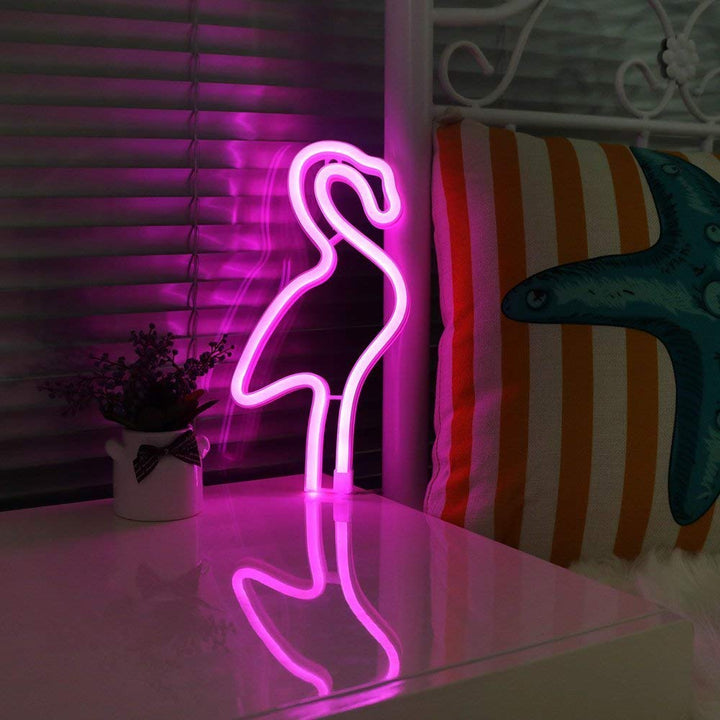 VibeCore Flamingo Neon Light Pink On Bedside Table